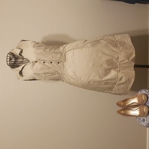 NWOT Calvin Klein Womens Size 4 Khaki Button Down Dress w/Pockets